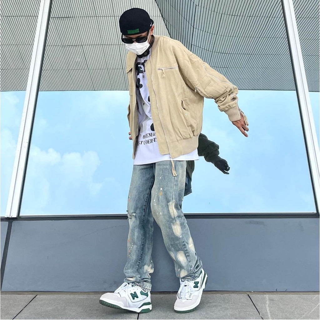 Quần jean ống rộng nam nữ unisex wash sơn đẹp mới hà nội hcm Pon.mens