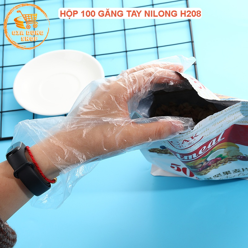 Găng Tay Nấu Ăn Hộp 100 Cái Bao Tay Dùng 1 Lần H208 Siêu Dai Siêu Tiện Dụng
