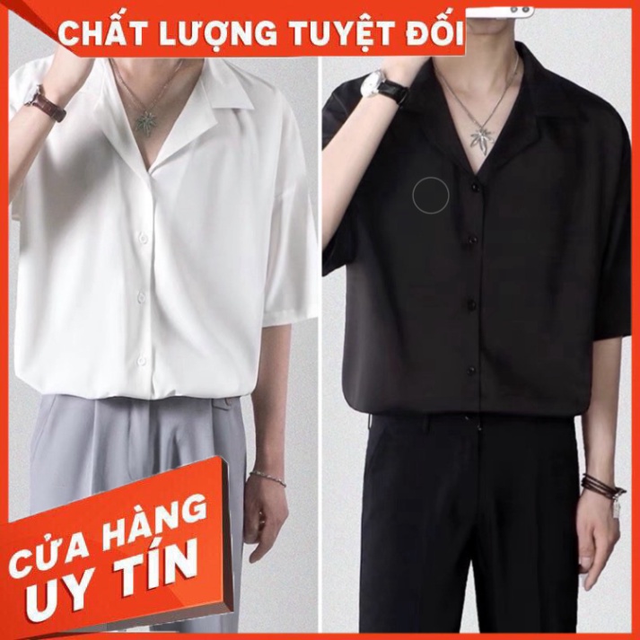 Áo sơ mi nam nữ Pijama - Áo sơ mi cổ vest Unisex ngắn tay - Hàng nhập khẩu