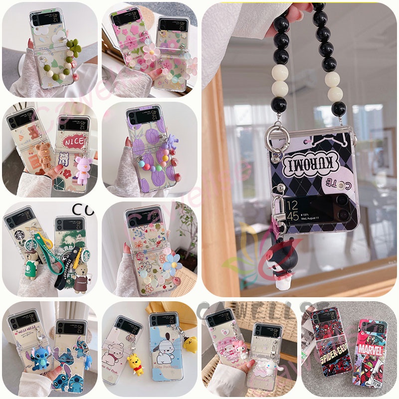 Ốp Điện Thoại Nắp Gập Chống Sốc Gắn Dây Đeo Hình Gấu Bông Nhiều Màu Dễ Thương Cho Samsung Galaxy Z Flip 4 Z Flip 3 Zflip 3 Z Flip 4 Flip 3