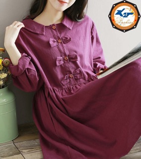 ĐẦM BABYDOLL TÍM 3 NƠ
