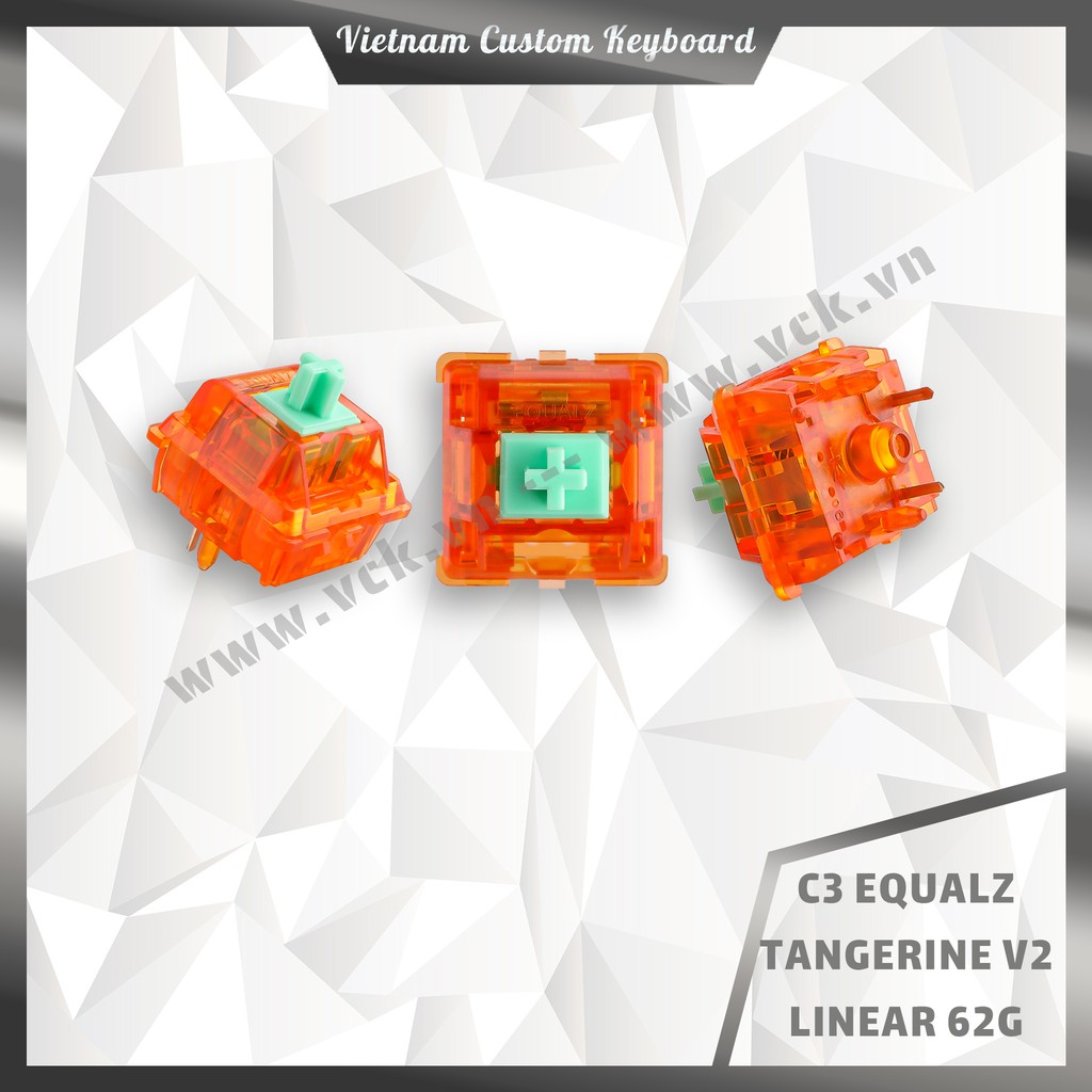 thumbnail image 2 of C3 Equalz Tangerine Linear Switches 67g – Hand Lubed & Filmed – 90 Count, Open Box 2 of 4