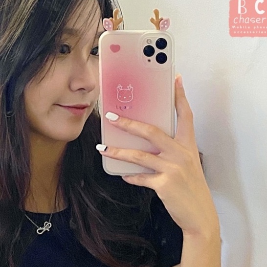 Ốp điện thoại TPU gắn tai thỏ / hươu đáng yêu thích hợp cho Apple iPhone 7/8/se/X/XS/XR/11/12/13/Pro Max/Mini