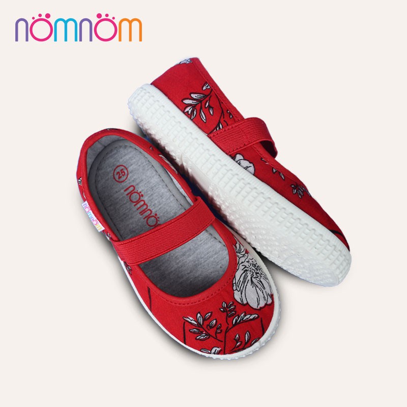 Giày búp bê cho bé gái quai chun NomNom EPG1913 màu Đỏ