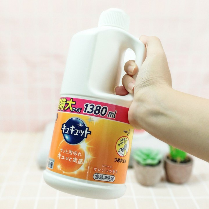 [Hỏa tốc HCM] Nước rửa bát đậm đặc Kyukyuto KAO 1380ml - NỘI ĐỊA NHẬT BẢN