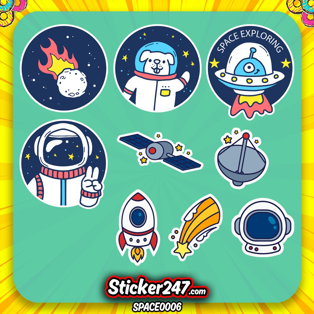 𝗦𝘁𝗶𝗰𝗸𝗲𝗿 dán trang trí không gian vũ trụ | SPACE0006 | Sticker 247