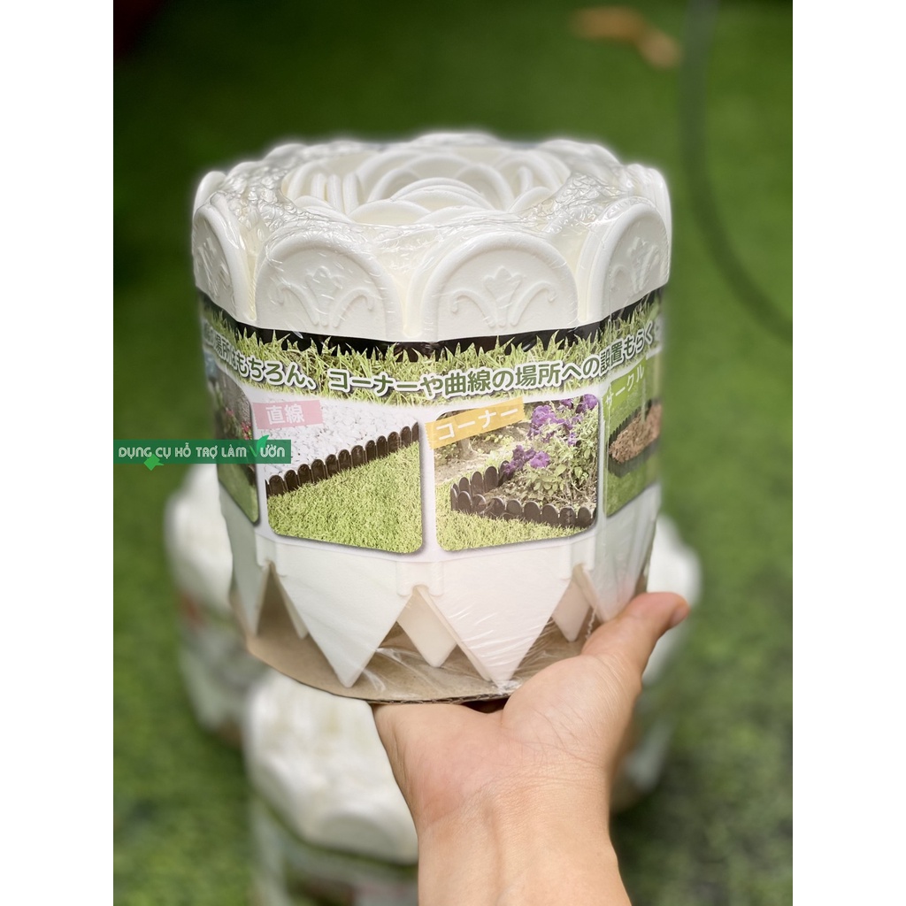 Hàng rào nhựa sân vườn, Nhật Bản, dài 3met cao 15cm trắng, hàng rào viền vườn, hàng rào nhựa, viền vườn rau