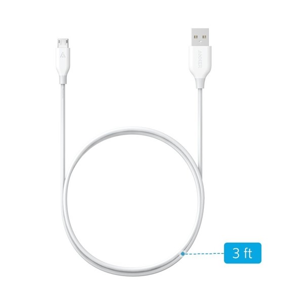Cáp Micro USB Anker PowerLine 90cm màu trắng