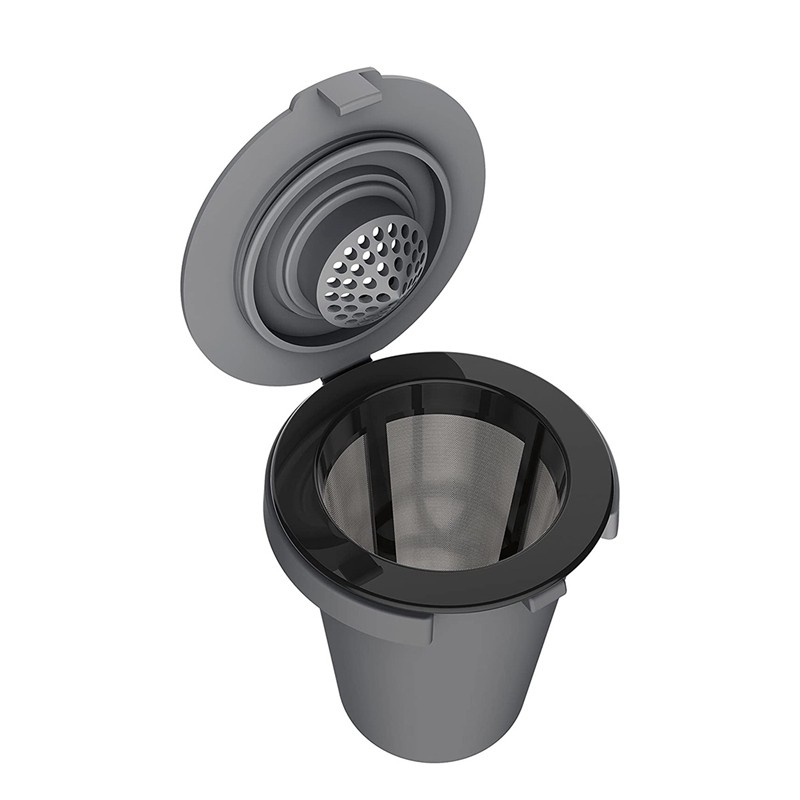 Filter Cup, Filter Coffee Makers Home Barista Reusable Filter Cup for Coffee Shop, Gray