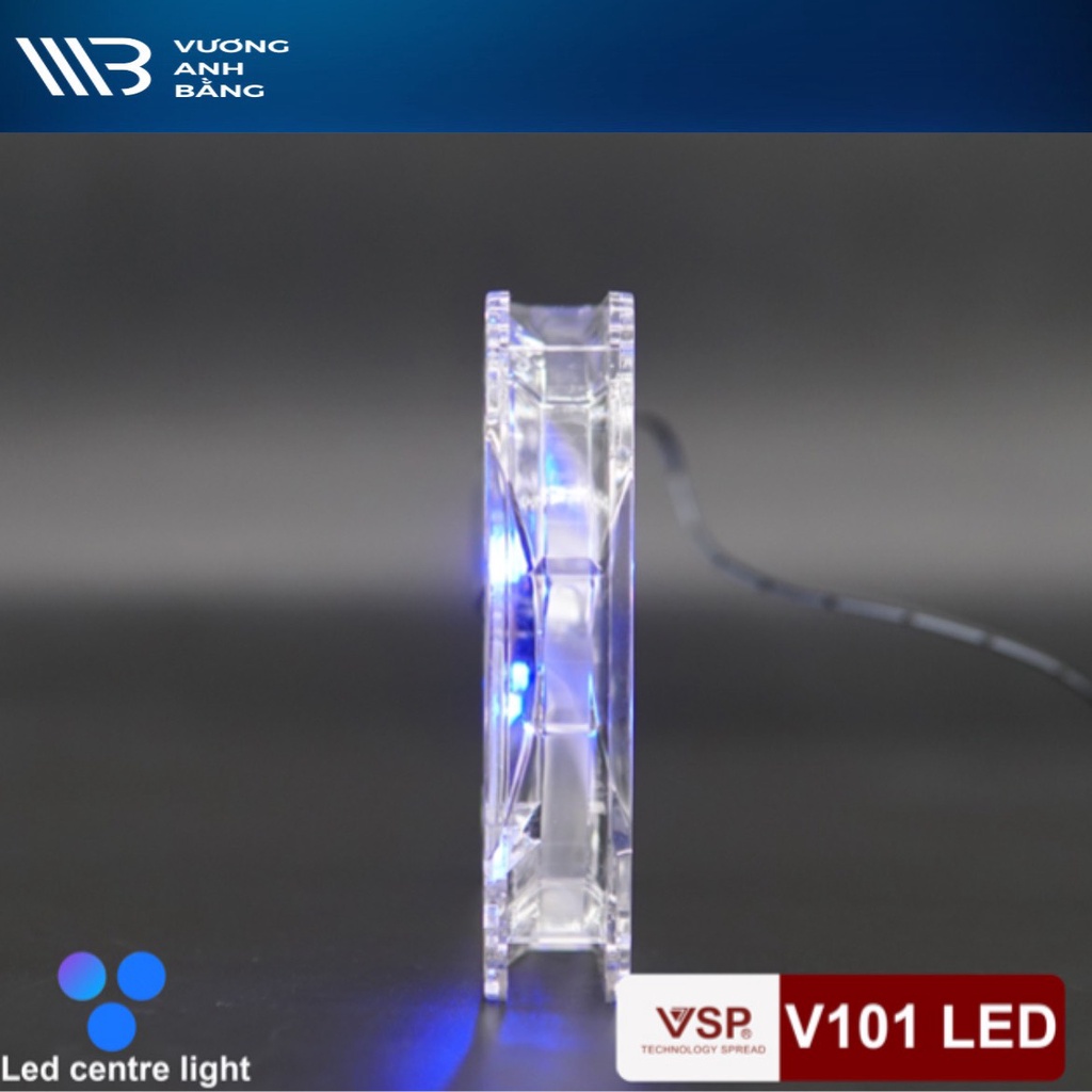 Quạt tản nhiệt PC - Fan case trong suốt 120mm VSP V101 LED