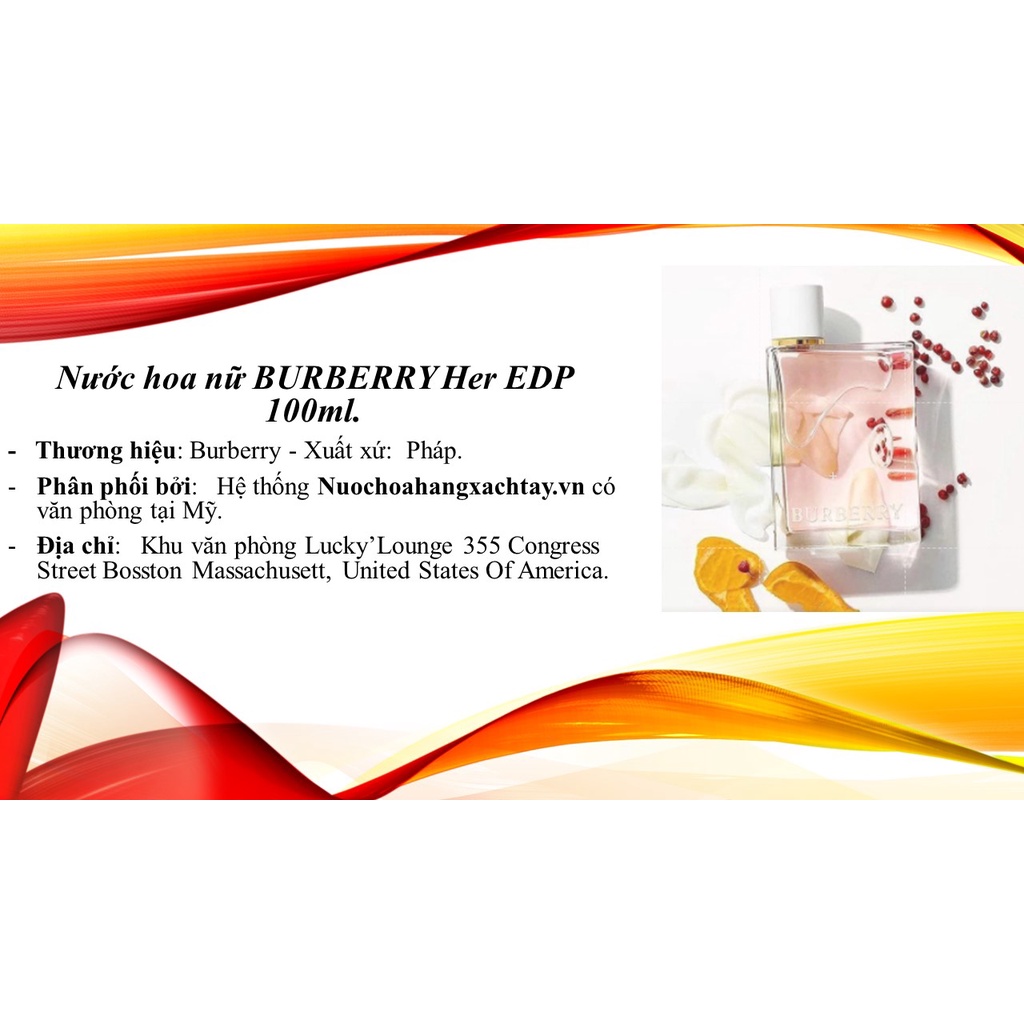 Nước hoa nữ BURBERRY Her EDP 100ml - Hàng Pháp