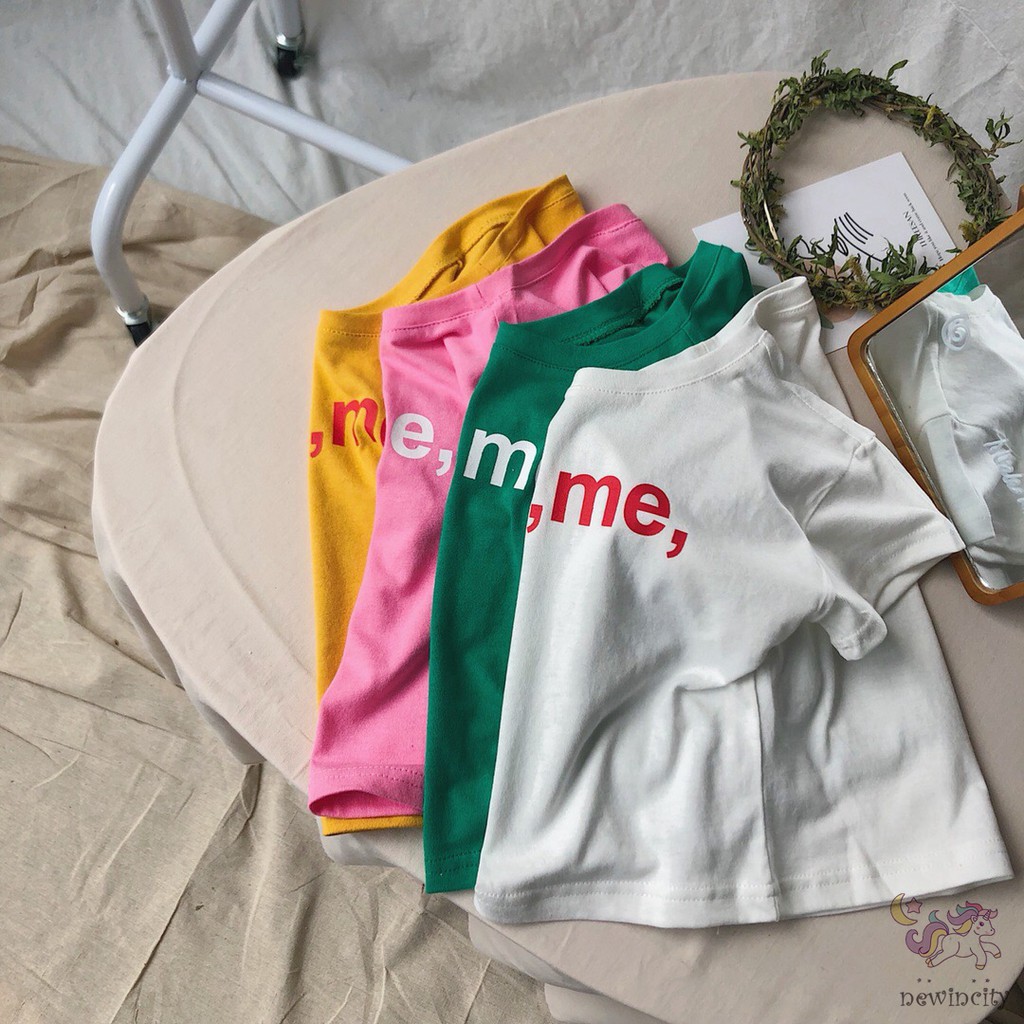 Áo Thun Tay Ngắn In Chữ Phong Cách Thời Trang Hàn Quốc Cho Bé