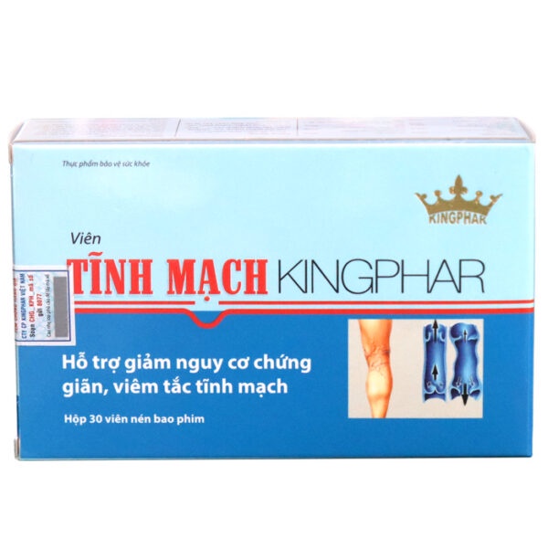 Viên Tĩnh Mạch Kingphar, hỗ trợ tăng độ bền tĩnh mạch chi (hộp 30 viên) hàng chính hãng.