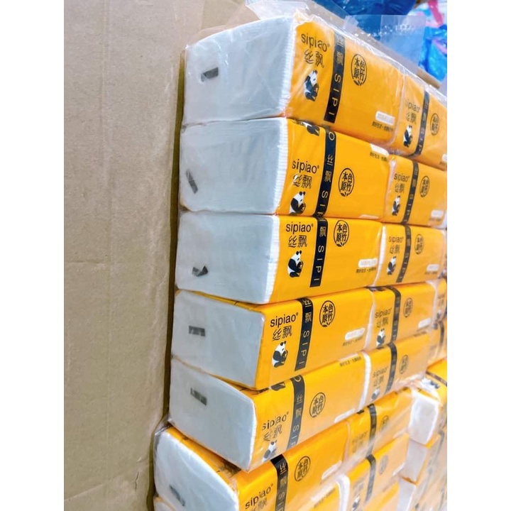 Bịch 10 gói giấy ăn gấu trúc Sipiao nội địa - gói 300 tờ hàng loại 1 siêu dai