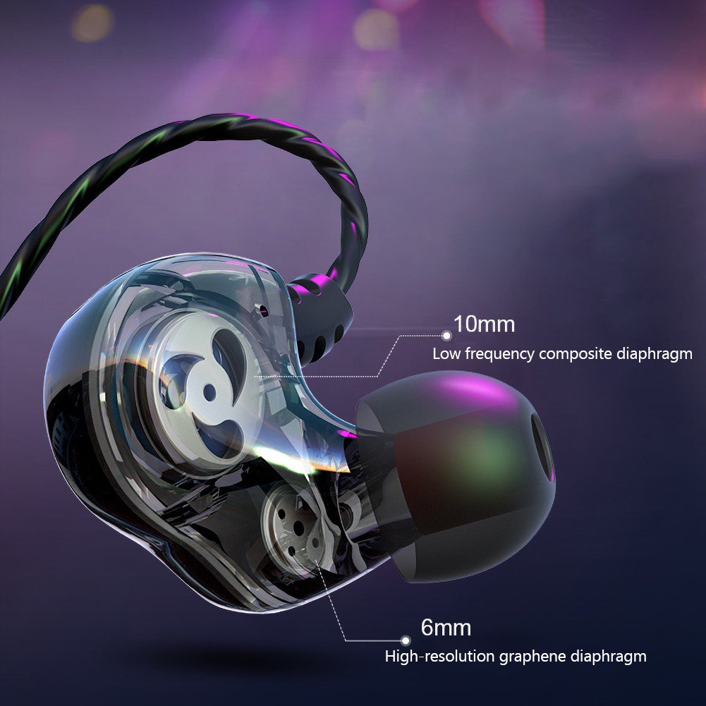 Tai Nghe Nhét Tai Thể Thao Hel + S610 4 Lõi Kép 3.5mm Hifi 6d