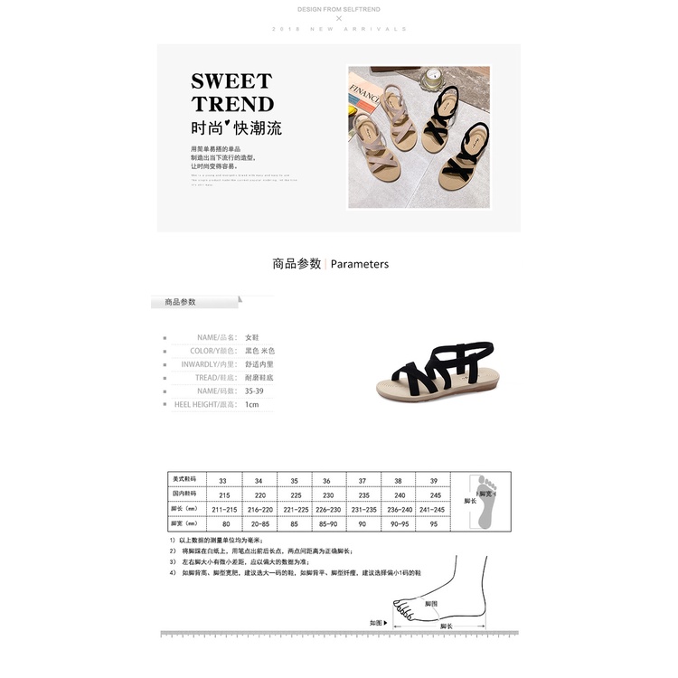 Giày sandal MS đế bằng thời trang mùa hè phong cách hàn quốc thời trang dành cho nữ tth079