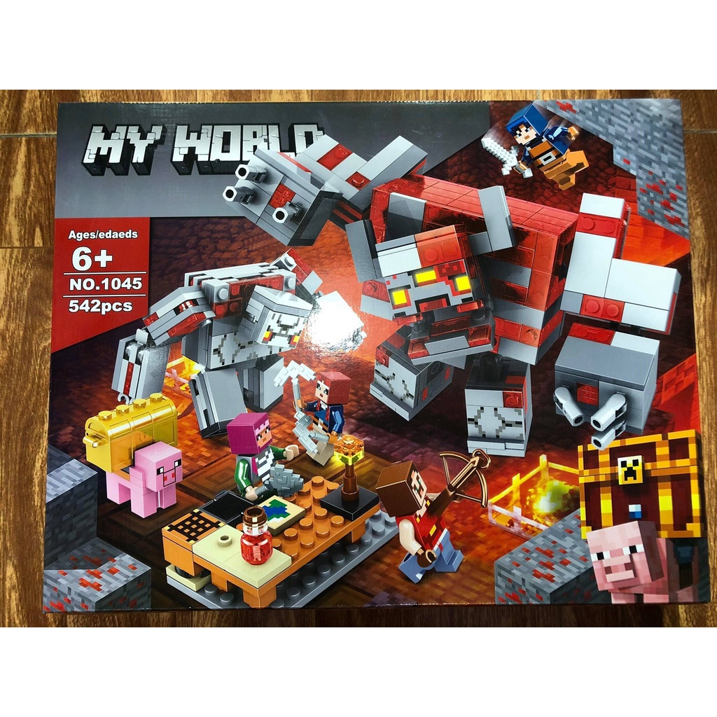 Lego Minecraft - Leji 1045 ( Lắp Ghép Hang Động Của Người Đá Dung Nham 542 Mảnh )