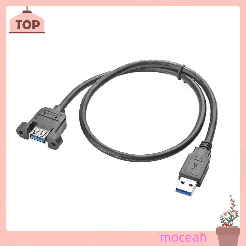 Mocean Dây Cáp Mở Rộng Usb 3.0 Male Sang Female Dual Shielded W / Screw Panel Mount