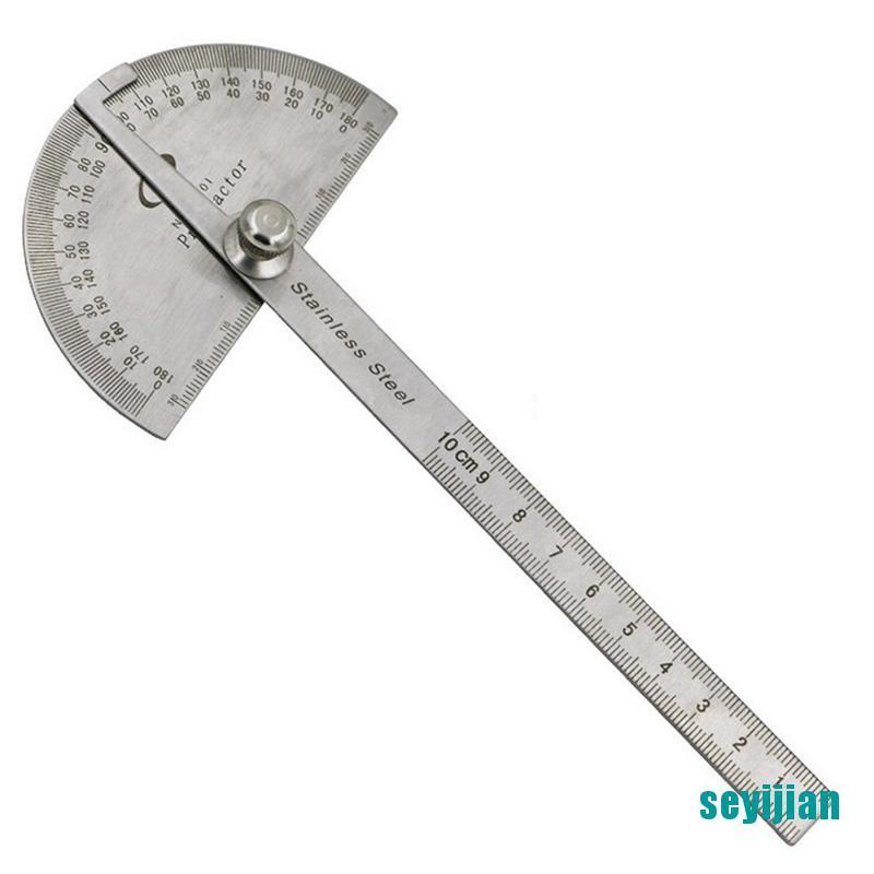 Thước Đo Góc 0-180 Độ Bằng Thép Không Gỉ 100mm