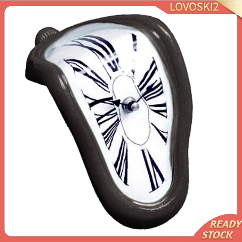 [LOVOSKI2]Desk Clock Novelty Melting Time Warp Clock for Home Office Study Room White