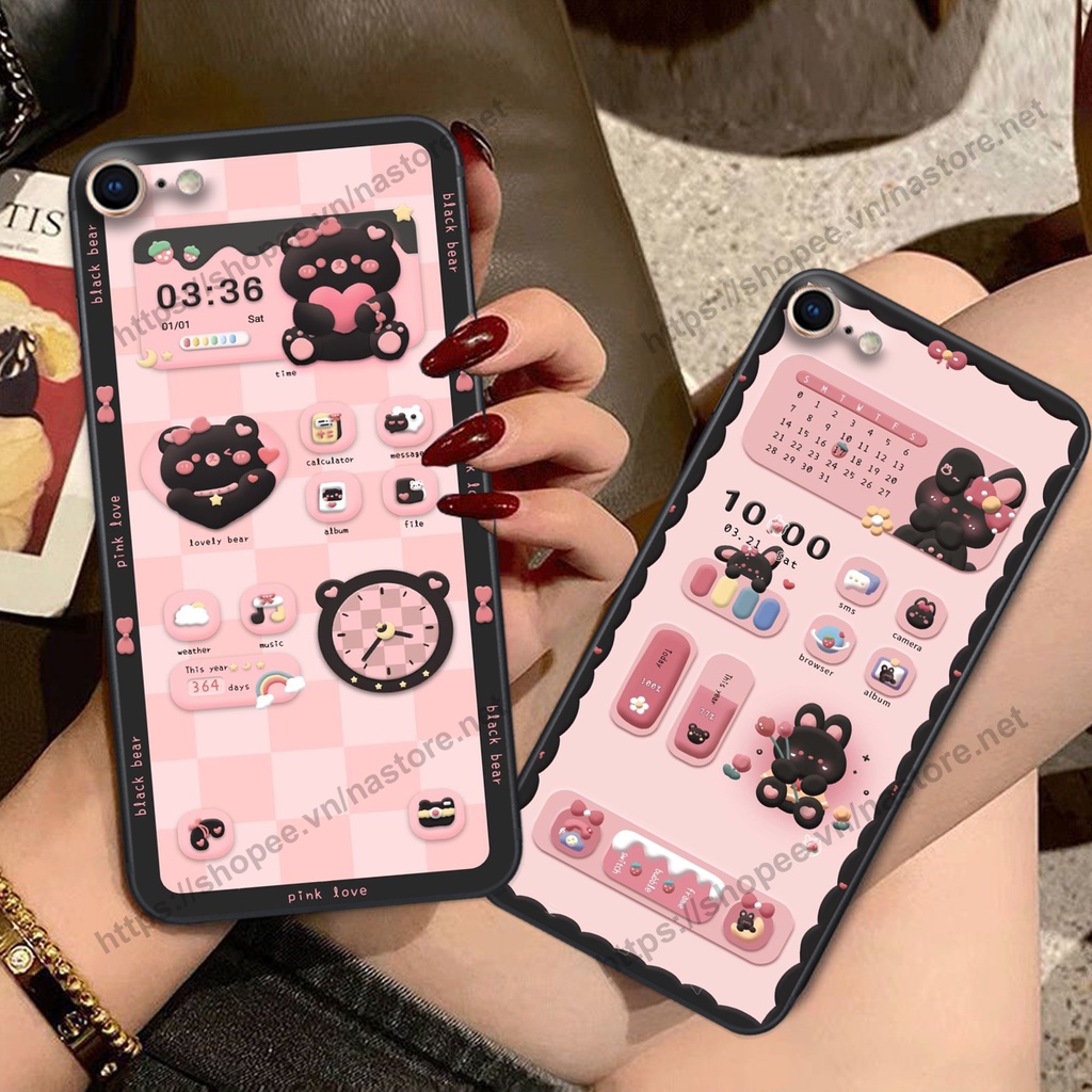 Ốp lưng Iphone 5/5S/5SE- IPHONE 6/6S-IPHONE 6/6S PLUS-IPHONE 7/8-IPHONE SE 2020 gấu, đồng hồ dễ thương cute giá rẻ