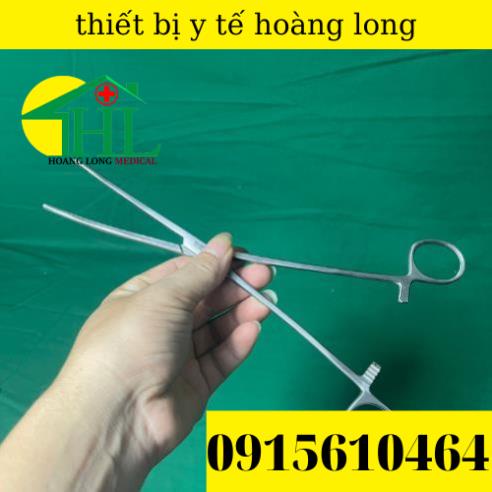 Panh Y Tế, Panh Gắp Phẫu Thuật, Pen Kẹp Y Tế, Panh Cong Không Mấu 24cm - Hàng Pakistan