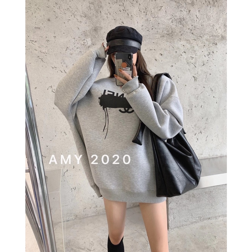 Áo nỉ dài tay cổ tròn in chữ 3 màu phong cách Hàn Quốc hợp thời trang cho nữ | BigBuy360 - bigbuy360.vn