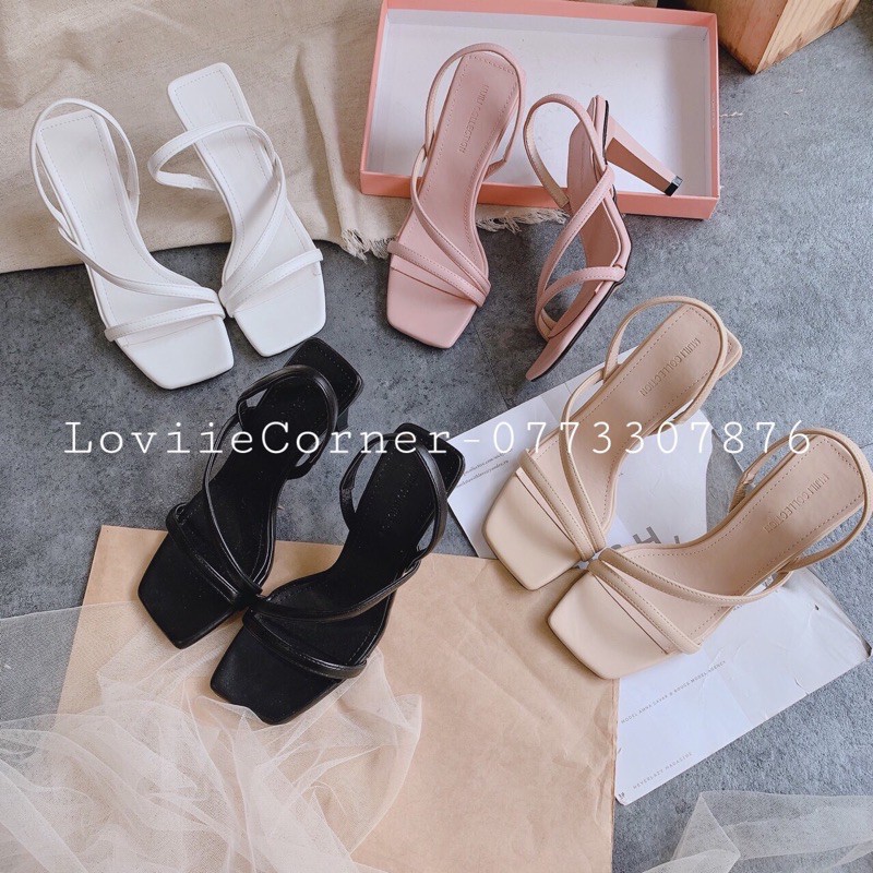 LOVIIECORNER - SANDAL CAO GÓT QUAI MẢNH 9CM - GIÀY CAO GÓT 9 PHÂN - SANDAL CAO GÓT TRỜI TRANG QUAI CHÉO 9 PHÂN G201011