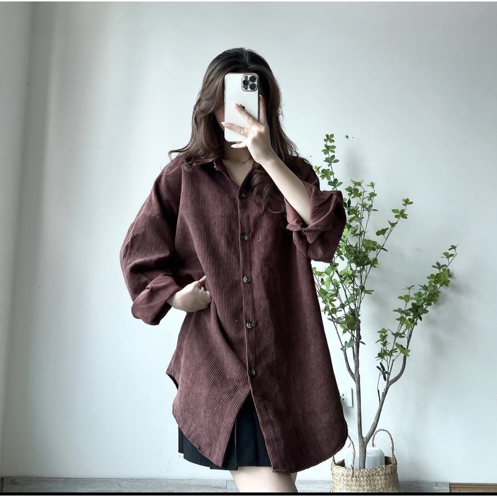 Áo sơ mi nhung tăm dày dặn hàng đẹp
