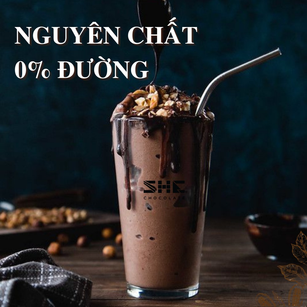 Bột Socola Nguyên Chất 0% Đường Túi 500g SHE Chocolat- Socola đen không đường. Nguyên liệu pha chế và làm bánh