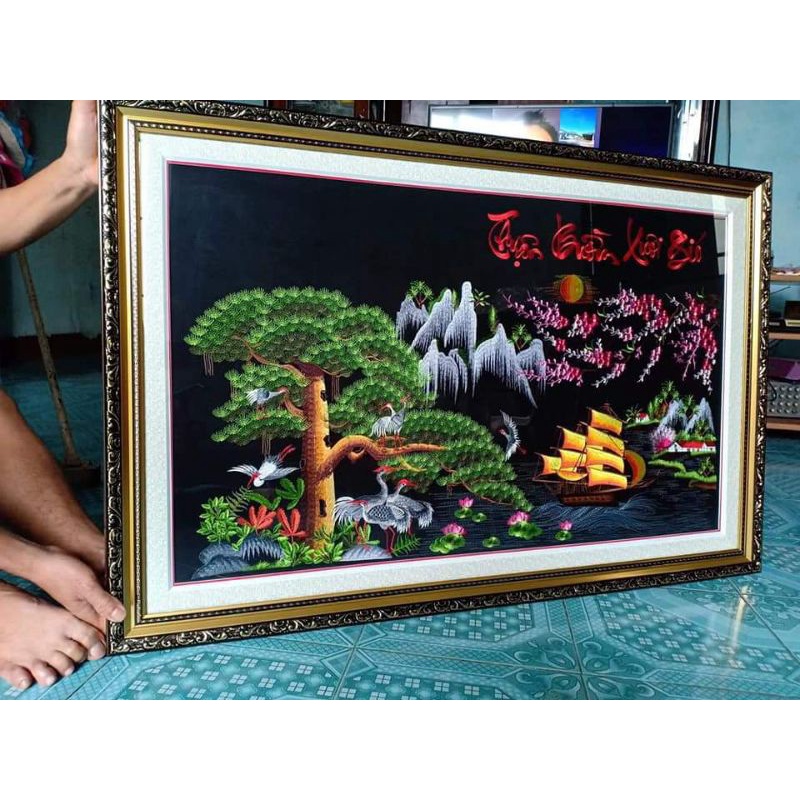 Tranh thêu thuận buồm xuôi gió