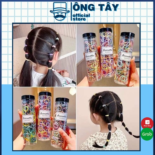 HỘP 300 DÂY CHUN BUỘC TÓC TO MỀM CHUN SẦN