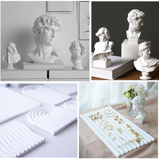MÔ HÌNH TƯỢNG HY LẠP/MÔ HÌNH THẠCH CAO, Bề mặt lượn sóng, decor siêu chất, phụ kiện chụp ảnh sản phẩm