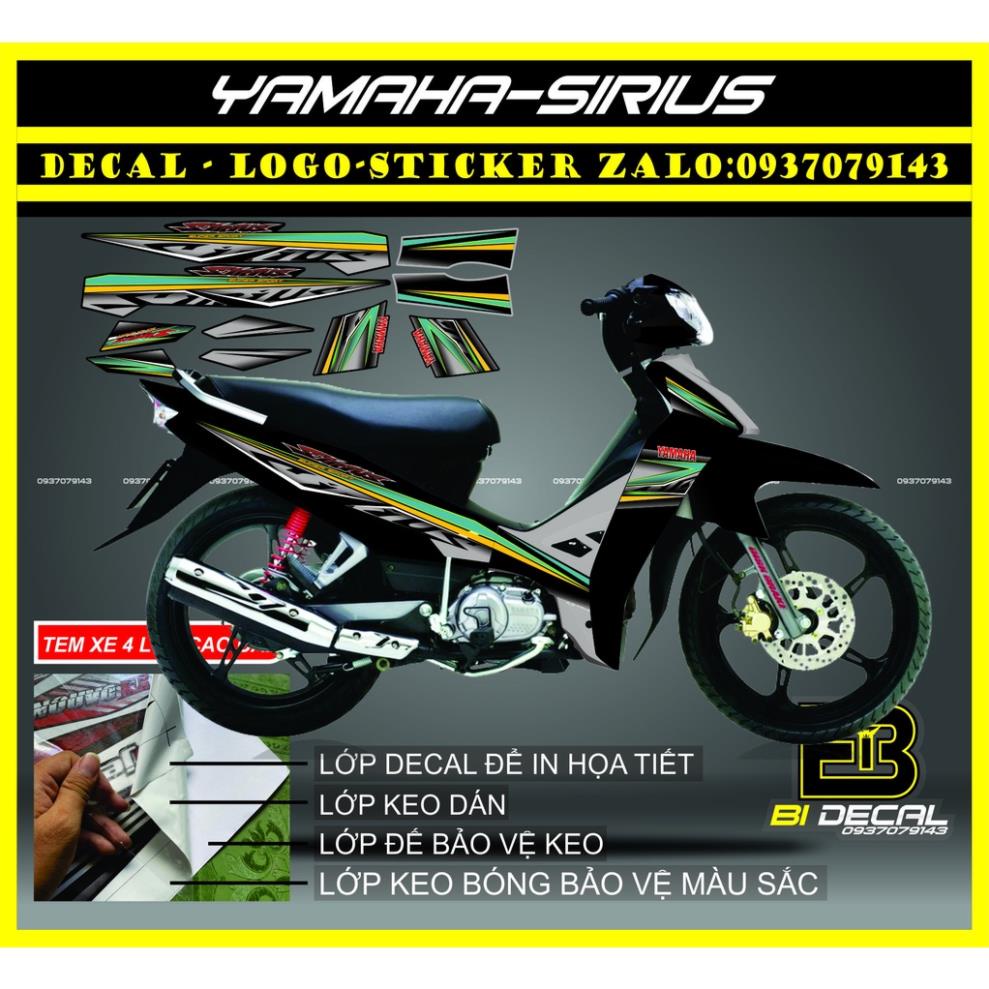 ( Quí khách vui lòng mang ra tiệm cho thợ dán ) Tem Sirius đen 07