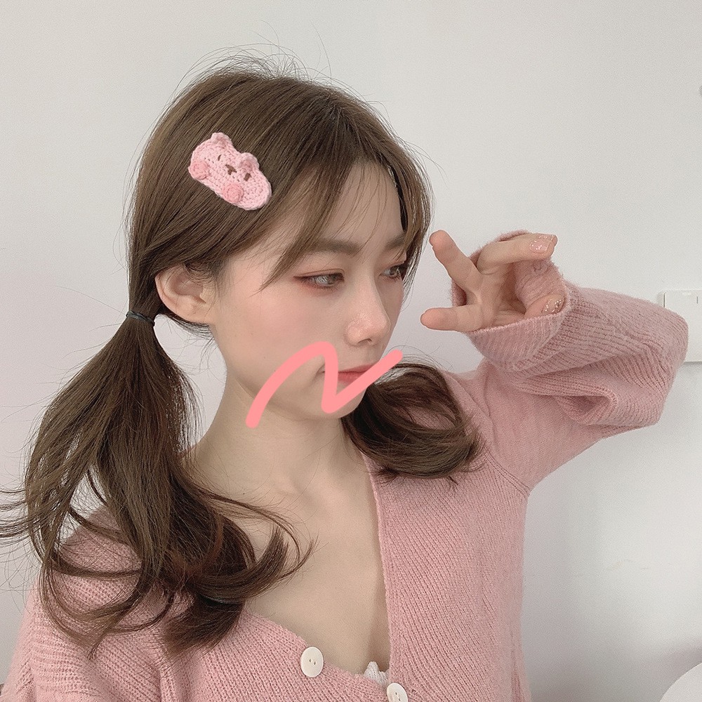 Kẹp Tóc Mái Handmade Len Đan Thêu Cute Nhỏ Xinh Dễ Thương Ulzzang Phong Cách Hàn Quốc