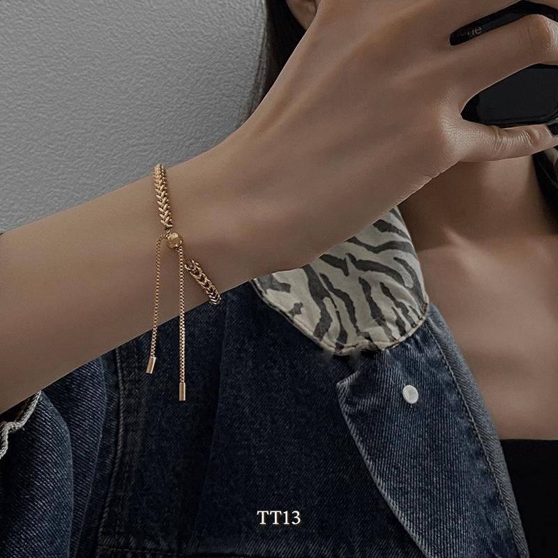 [KHÔNG ĐEN GỈ] Vòng tay thép Titan mắt xích Cao Cấp cá tính đơn giản phong cách unisex Mely TT13