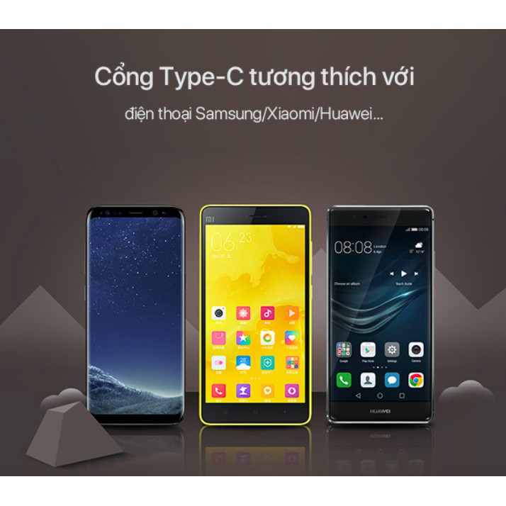 Cáp Sạc Type-C Loại Dẹt 1 mét 2.4A-sạc cho điện thoại Samsung Xiaomi Oppo Huawei -VIVAN CTC100- chính hãng