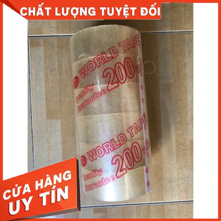 [Giá KM] Băng keo trong siêu dày 2,25kg/cây 200Ya đủ 180m (1 | 6 cuộn) - Hàng Công ty - hàng chất lượng, giá tốt nhất TQ