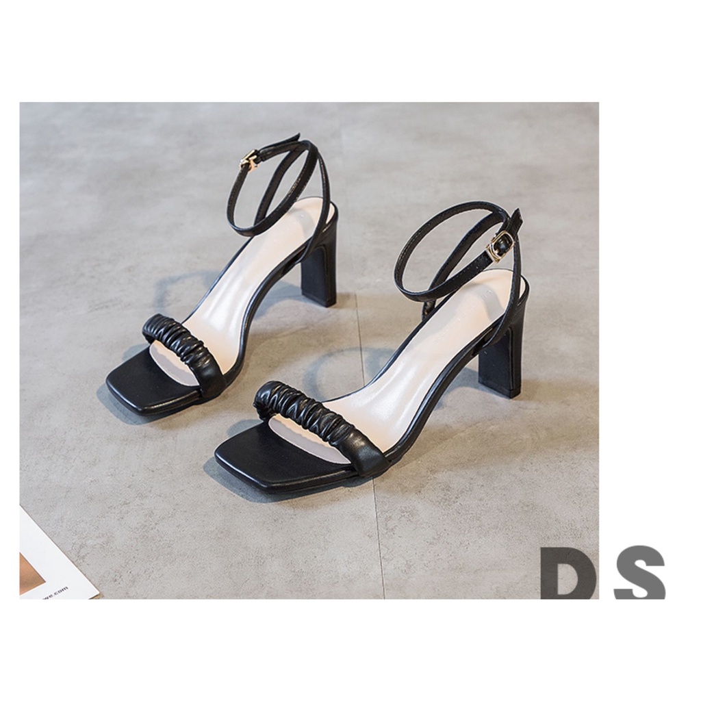 Giày cao gót hở mũi 8 phân MIDUKA, Sandal nữ mùa hè gió tiên basic 3 màu trắng, kem, đen đủ size 35-39 TD23