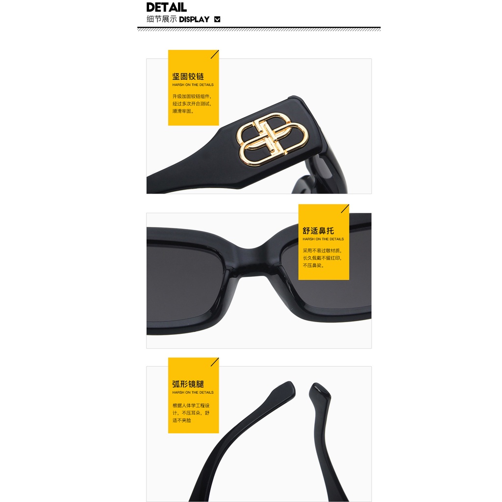 Kính Mát Gọng Nhựa Hình Chữ Nhật Phong Cách Hàn Quốc