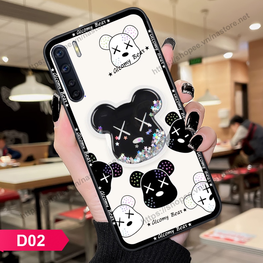 Ốp lưng Oppo A91 - Reno 3 trái tim họa tiết caro, mikey họa tiết beabrick kaws cute