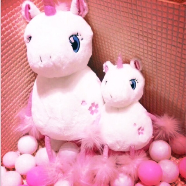 Gấu bông Unicorn lông trắng