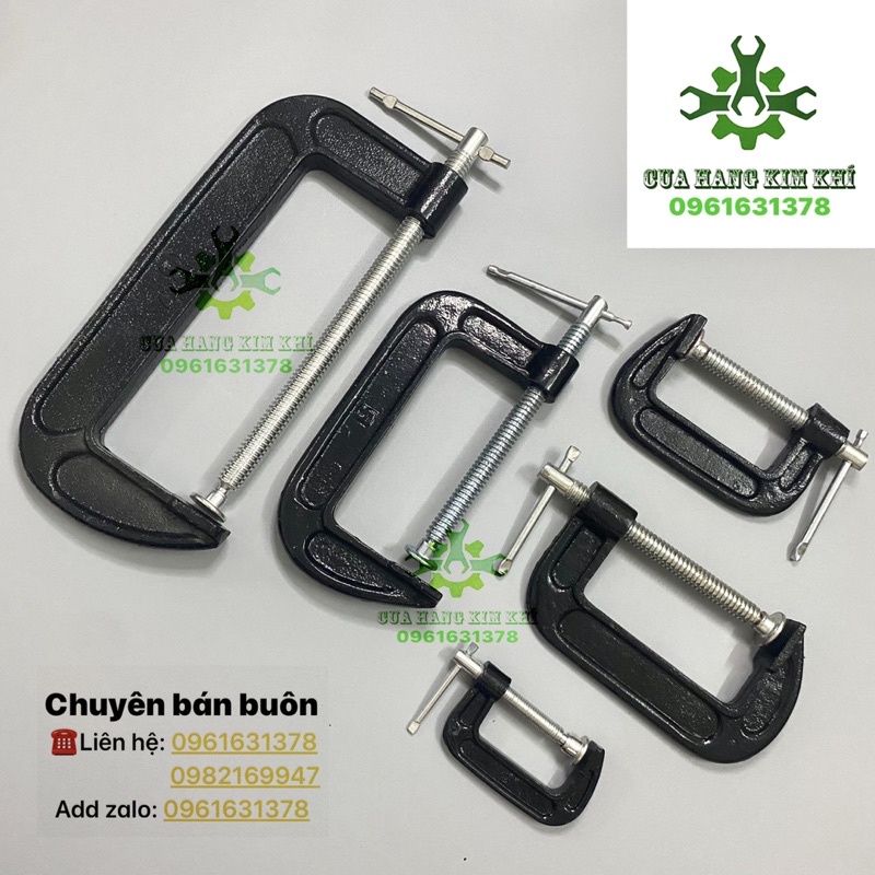 Vam gỗ 8inh hàng đen xịn-dày dặn dùng kẹp nhôm kính, đồ mộc gỗ, vam kẹp gỗ chữ C8&quot;