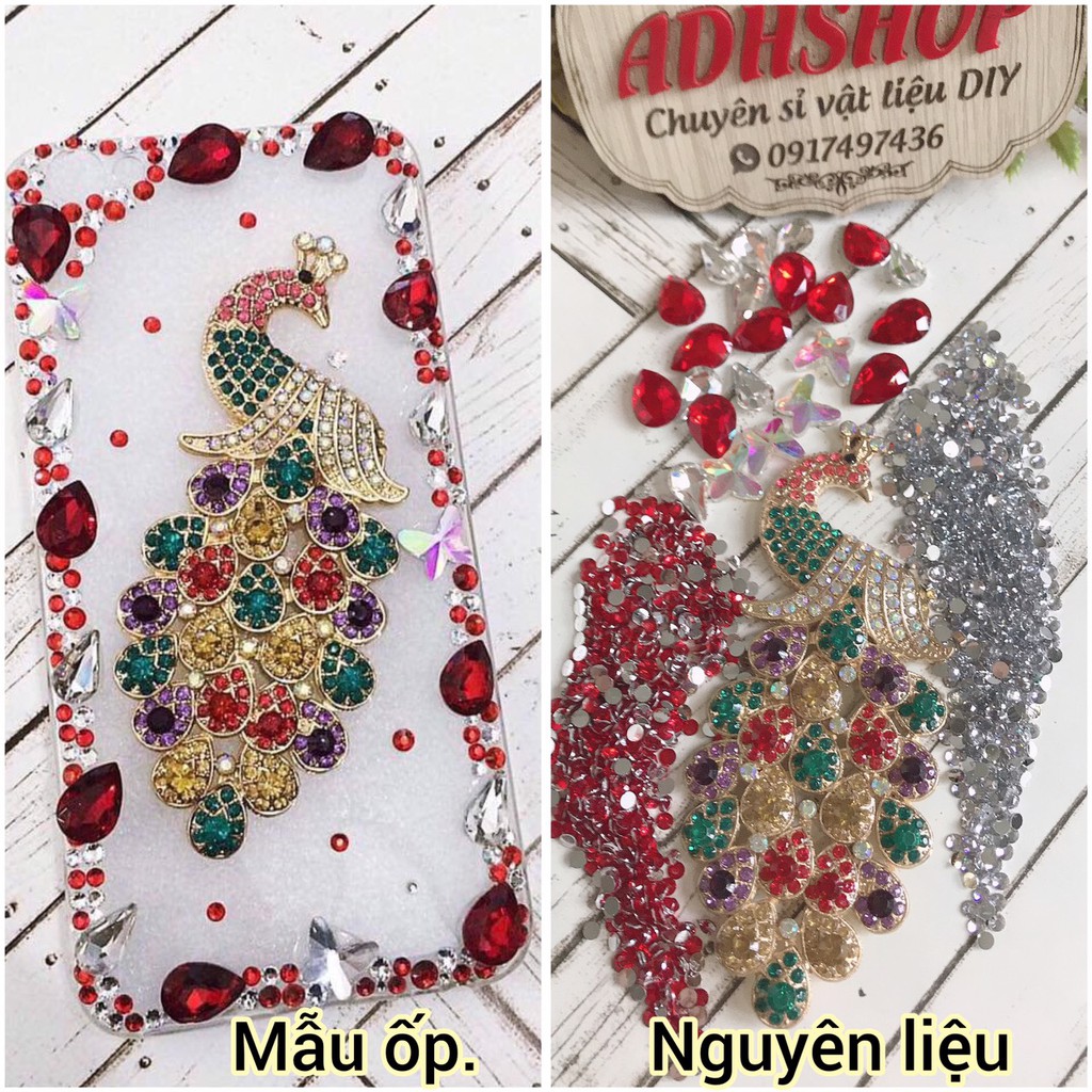 Set Trang Trí Ốp Lưng Mẫu Chim Công