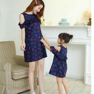 Set Đầm Mẹ Và Bé Mẫu Họa Tiết Cherry