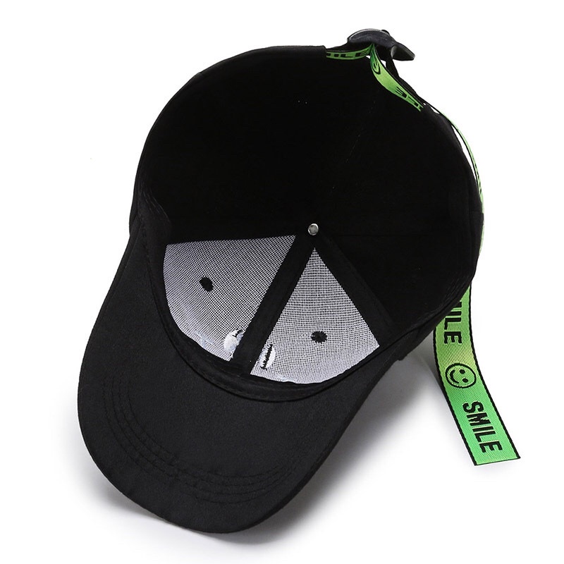 Mũ Lưỡi Trai Nam Nữ THÊU HÌNH MẶT CƯỜI Phong Cách Hip Hop Hàn Quốc - Nón kết Ulzzang Form Unisex Thời Trang