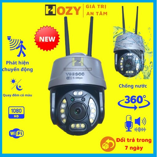 Camera wifi Yoosee 5.0 mpx camera ngoài trời 360 độ PTZ Full HD giám sát quay đêm có màu - MỚI 2022 - CAO CẤP