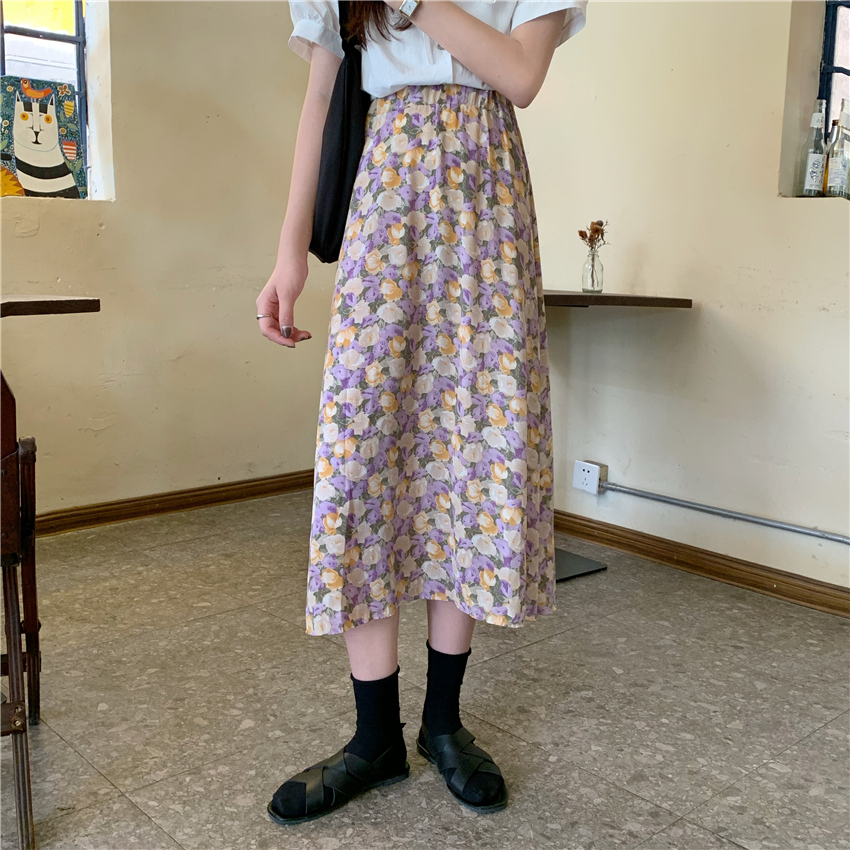 (Có sẵn) Chân váy hoa nhí dáng maxi kèm ảnh thật hàng Quảng Châu ulzzang | BigBuy360 - bigbuy360.vn
