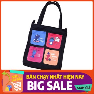 FREESHIP 50K_[HCM] Túi tote vải mềm CANVAS bền đẹp dày dặn in hình KHỦNG LONG TÍ HON T463