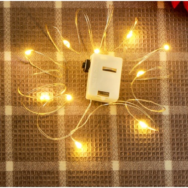 Đèn đom đóm đèn nhấp nháy đèn trang trí 1m kèm pin 3 kiểu sáng